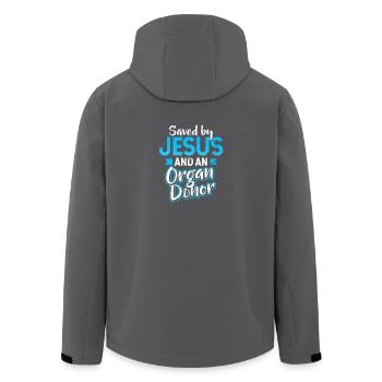 Organspender von Jesus Geschenk gerettet - Recycelte Männer Softshell-Jacke von Stanley/Stella - Anthrazit - Hinten - AI Model Male 185 light (185cm)