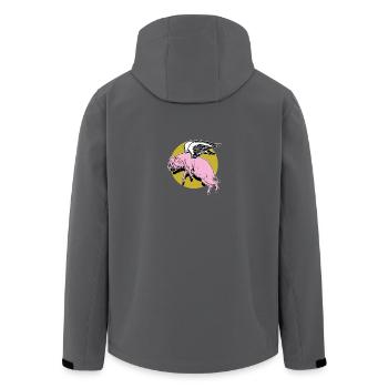 Flying Pig - Recycelte Männer Softshell-Jacke von Stanley/Stella - Anthrazit - Hinten - AI Model Male 185 light (185cm)