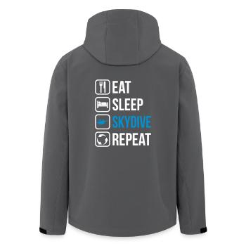 Eat Sleep Skydive Repeat - Recycelte Männer Softshell-Jacke von Stanley/Stella - Anthrazit - Hinten - AI Model Male 185 light (185cm)
