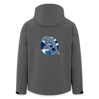 Delfin - Recycelte Männer Softshell-Jacke von Stanley/Stella - Anthrazit - Hinten - AI Model Male 185 light (185cm)