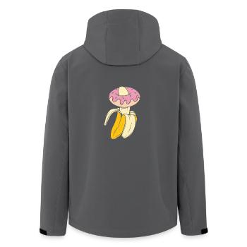 Bananen-Geschenk-Lebensmittel-Porno-Donut Shirt - Recycelte Männer Softshell-Jacke von Stanley/Stella - Anthrazit - Hinten - AI Model Male 185 light (185cm)