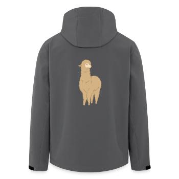 Alpaka Kamel Zootier Zoo Tierisch Süß - Recycelte Männer Softshell-Jacke von Stanley/Stella - Anthrazit - Hinten - AI Model Male 185 light (185cm)