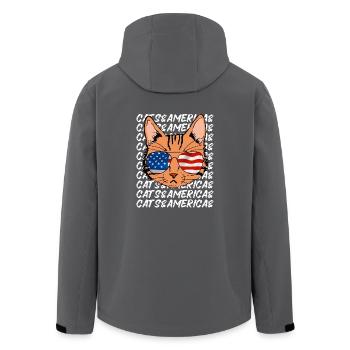 Katze mit Sonnenbrille Amerika USA Katzenliebhaber - Recycelte Männer Softshell-Jacke von Stanley/Stella - Anthrazit - Hinten - AI Model Male 185 light (185cm)