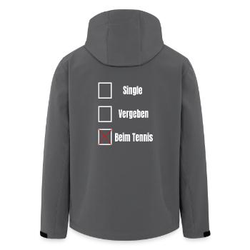 Tennis Single Vergeben Schläger Netz Aufschlag - Recycelte Männer Softshell-Jacke von Stanley/Stella - Anthrazit - Hinten - AI Model Male 185 light (185cm)