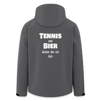 Tennis Bier Schläger Netz Aufschlag - Recycelte Männer Softshell-Jacke von Stanley/Stella - Anthrazit - Hinten - AI Model Male 185 light (185cm)