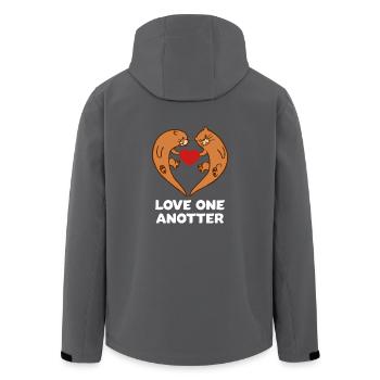 Otter Herz Otten Meerbewohner Positivität Geschenk - Recycelte Männer Softshell-Jacke von Stanley/Stella - Anthrazit - Hinten - AI Model Male 185 light (185cm)