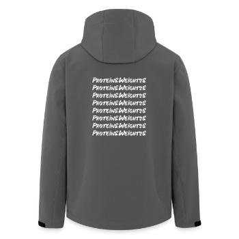 Protein & Gewichte Workout Fitness Bodybuilding - Recycelte Männer Softshell-Jacke von Stanley/Stella - Anthrazit - Hinten - AI Model Male 185 light (185cm)