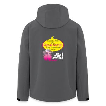 Lustiges Katzen Shirt Katze Geschenk - Recycelte Männer Softshell-Jacke von Stanley/Stella - Anthrazit - Hinten - AI Model Male 185 light (185cm)