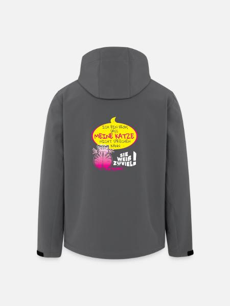Lustiges Katzen Shirt Katze Geschenk - Recycelte Männer Softshell-Jacke von Stanley/Stella - Anthrazit