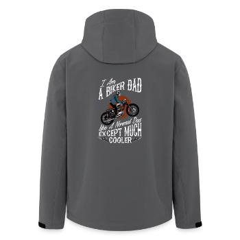 Ich bin ein Radfahrer-Vati-T-Shirt Lustiges cooles Geschenk für Vatis - Recycelte Männer Softshell-Jacke von Stanley/Stella - Anthrazit - Hinten - AI Model Male 185 light (185cm)