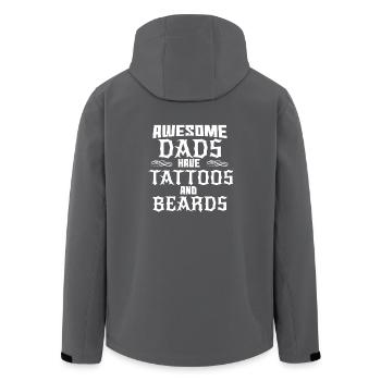 Papa Dad Tattoo Bart Dads Vatertag Papi Sohn son - Recycelte Männer Softshell-Jacke von Stanley/Stella - Anthrazit - Hinten - AI Model Male 185 light (185cm)