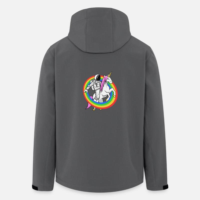 Astronaut Riding Unicorn Space Unicorn Gift - Men’s Recycled Softshell Jacket by Stanley/Stella - anthracite