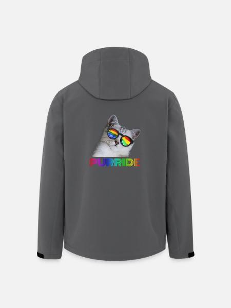 Purride Pride Katze LGBT Lustiges Cat Geschenk - Stanley/Stella herre softshelljakke i genanvendt polyester - charcoal