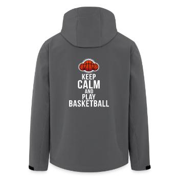 Keep Calm and Play Basketball - Recycelte Männer Softshell-Jacke von Stanley/Stella - Anthrazit - Hinten - AI Model Male 185 light (185cm)