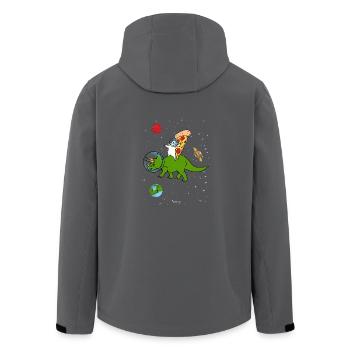 Katze Pizza Dinosaurier Geschenk - Recycelte Männer Softshell-Jacke von Stanley/Stella - Anthrazit - Hinten - AI Model Male 185 light (185cm)