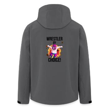 "Les lutteurs par choix!" - Veste softshell homme en polyester recyclé Stanley/Stella - charbon - Dos - AI Model Male 185 light (185cm)
