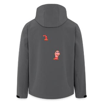 Wurm im Wurmloch - Recycelte Männer Softshell-Jacke von Stanley/Stella - Anthrazit - Hinten - AI Model Male 185 light (185cm)