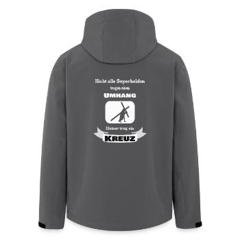 Jesus Gott Bibel Religion Glaube Superheld - Recycelte Männer Softshell-Jacke von Stanley/Stella - Anthrazit - Hinten - AI Model Male 185 light (185cm)