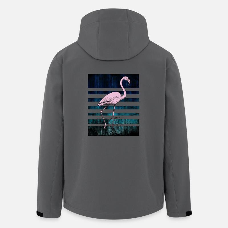 Flamant rose - Veste softshell homme en polyester recyclé Stanley/Stella - charbon