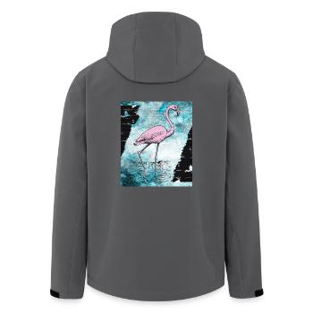 Rosa Flamingo - Recycelte Männer Softshell-Jacke von Stanley/Stella - Anthrazit - Hinten - AI Model Male 185 light (185cm)