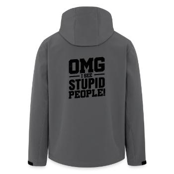 OMG I See Stupid People! - Recycelte Männer Softshell-Jacke von Stanley/Stella - Anthrazit - Hinten - AI Model Male 185 light (185cm)