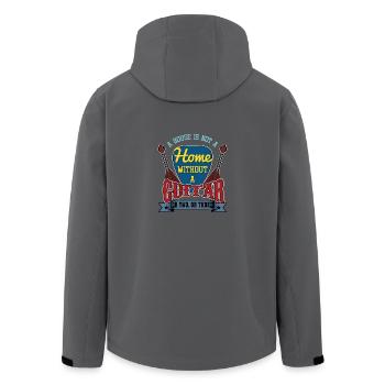 Gitarre - Recycelte Männer Softshell-Jacke von Stanley/Stella - Anthrazit - Hinten - AI Model Male 185 light (185cm)
