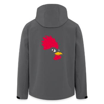Huhn Gesicht Hennen Shirt Henne Geschenk Lustig - Recycelte Männer Softshell-Jacke von Stanley/Stella - Anthrazit - Hinten - AI Model Male 185 light (185cm)