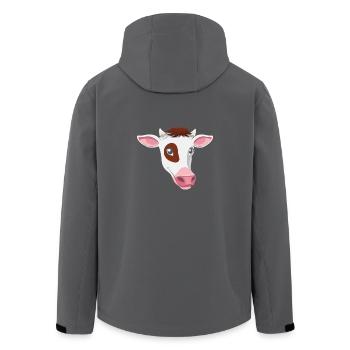 Kuh Gesicht Geschenk Vegan Vegetarisch Shirt - Recycelte Männer Softshell-Jacke von Stanley/Stella - Anthrazit - Hinten - AI Model Male 185 light (185cm)