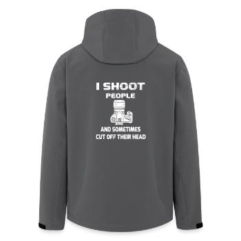 I shoot people - Recycelte Männer Softshell-Jacke von Stanley/Stella - Anthrazit - Hinten - AI Model Male 185 light (185cm)