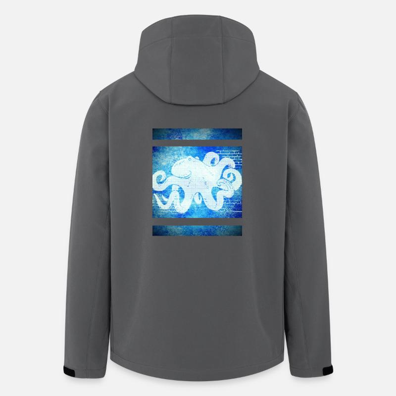 Octopus blue - Men’s Recycled Softshell Jacket by Stanley/Stella - anthracite