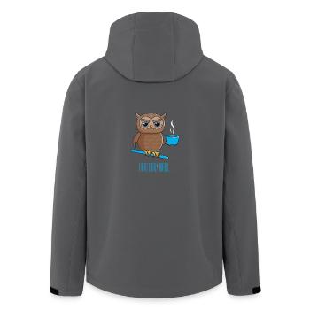 Nachteule mit Kaffee - Recycelte Männer Softshell-Jacke von Stanley/Stella - Anthrazit - Hinten - AI Model Male 185 light (185cm)