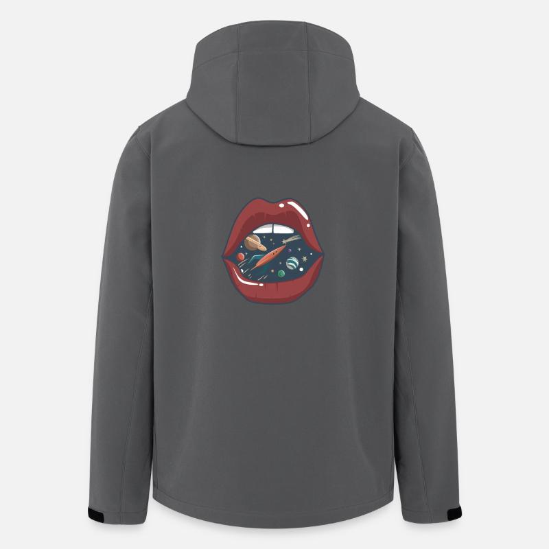 Embrasser la bouche dans l'espace - Veste softshell homme en polyester recyclé Stanley/Stella - charbon