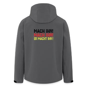 Fussball Deutschland Weltmeister Mach Ihn Geschenk - Recycelte Männer Softshell-Jacke von Stanley/Stella - Anthrazit - Hinten - AI Model Male 185 light (185cm)