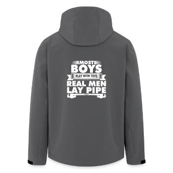 Best men become pipefitters - Recycelte Männer Softshell-Jacke von Stanley/Stella - Anthrazit - Hinten - AI Model Male 185 light (185cm)
