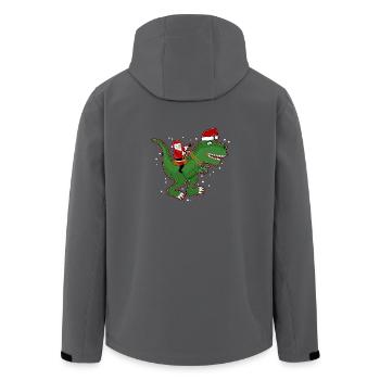Sankt-Reiten Dinosaurier Trex Weihnachtslustige - Recycelte Männer Softshell-Jacke von Stanley/Stella - Anthrazit - Hinten - AI Model Male 185 light (185cm)