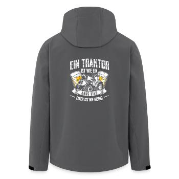 Landwirt Shirt · Landwirtschaft · Krug Bier - Recycelte Männer Softshell-Jacke von Stanley/Stella - Anthrazit - Hinten - AI Model Male 185 light (185cm)