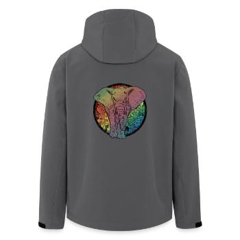 Elephant cartoon - Men’s Recycled Softshell Jacket by Stanley/Stella - anthracite - Back - AI Model Male 185 light (185cm)