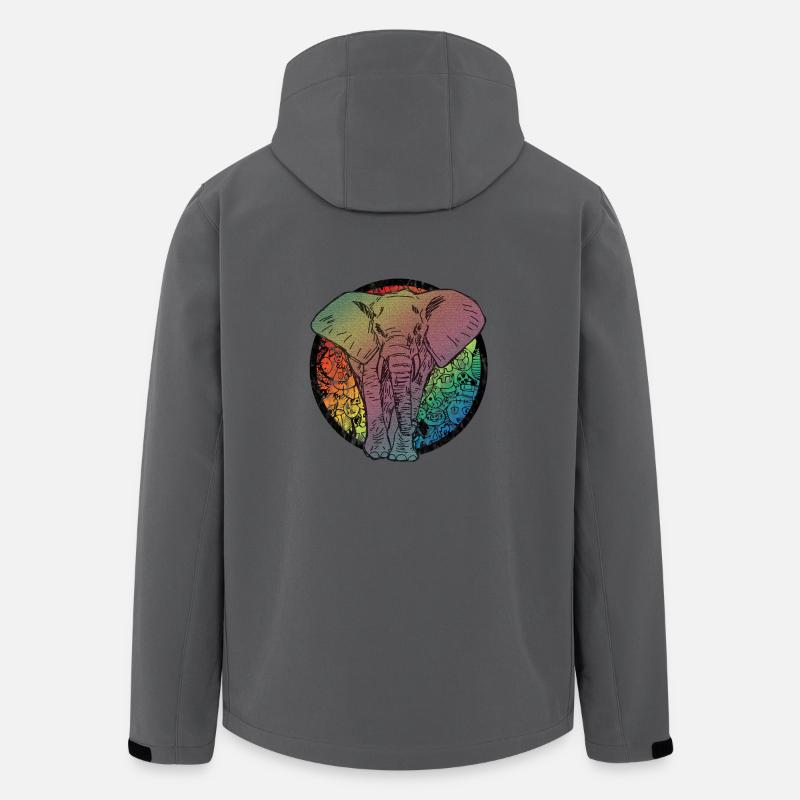 Elefant Comic - Recycelte Männer Softshell-Jacke von Stanley/Stella - Anthrazit