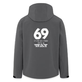 69 sex Nummer Lifestyle oral Spaß Art versaut geil - Recycelte Männer Softshell-Jacke von Stanley/Stella - Anthrazit - Hinten - AI Model Male 185 light (185cm)