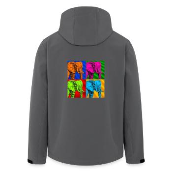 Elefant - Recycelte Männer Softshell-Jacke von Stanley/Stella - Anthrazit - Hinten - AI Model Male 185 light (185cm)