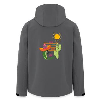 Du bist nicht mein Bruder du Kaktus - Recycelte Männer Softshell-Jacke von Stanley/Stella - Anthrazit - Hinten - AI Model Male 185 light (185cm)