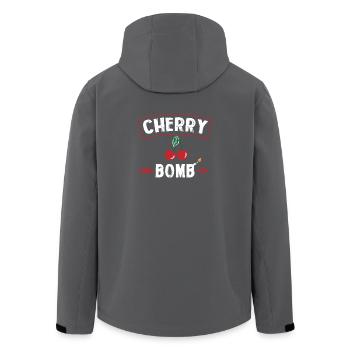 Cherry Bomb Kirsche Bombe Kirschrot Kirschblüte - Recycelte Männer Softshell-Jacke von Stanley/Stella - Anthrazit - Hinten - AI Model Male 185 light (185cm)