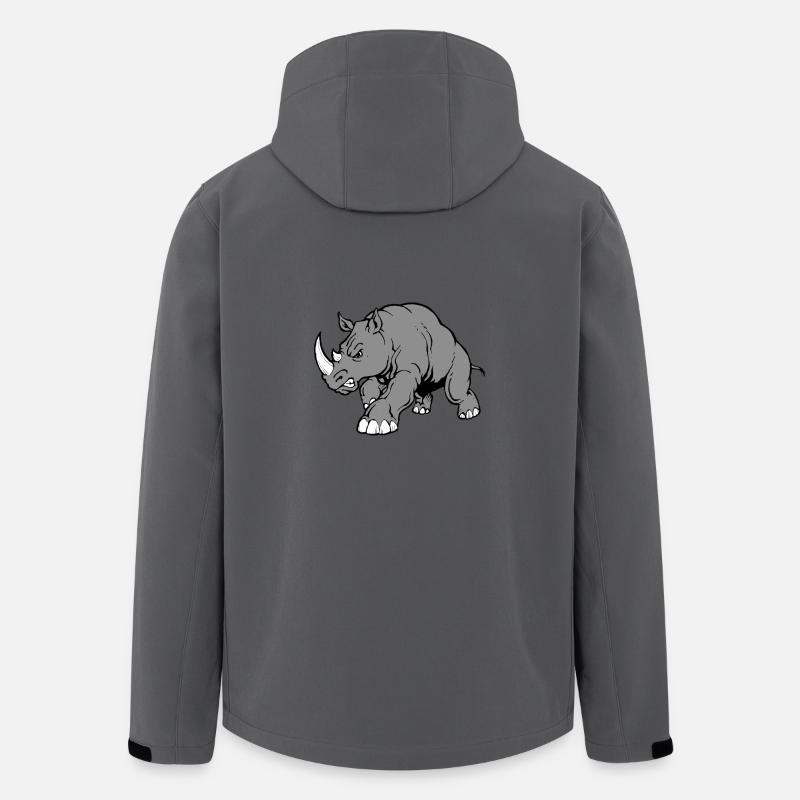 Cooles Nashorn - Recycelte Männer Softshell-Jacke von Stanley/Stella - Anthrazit