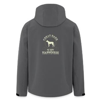 Deutsche Dogge ist meine Glückseligkeit - Recycelte Männer Softshell-Jacke von Stanley/Stella - Anthrazit - Hinten - AI Model Male 185 light (185cm)
