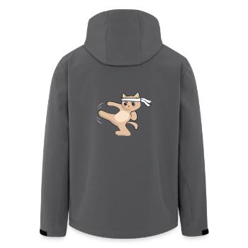 Chat de karaté / arts martiaux - Veste softshell homme en polyester recyclé Stanley/Stella - charbon - Dos - AI Model Male 185 light (185cm)