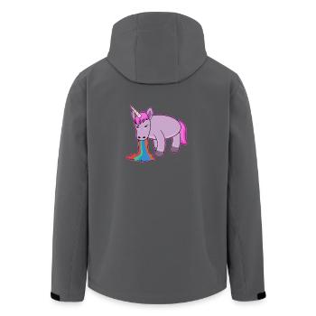 Gay Pride Unicorn Rainbow Gay & Lesbian - Recycelte Männer Softshell-Jacke von Stanley/Stella - Anthrazit - Hinten - AI Model Male 185 light (185cm)