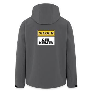 Sieger der Herzen schlechte Verlierer Fußball - Recycelte Männer Softshell-Jacke von Stanley/Stella - Anthrazit - Hinten - AI Model Male 185 light (185cm)