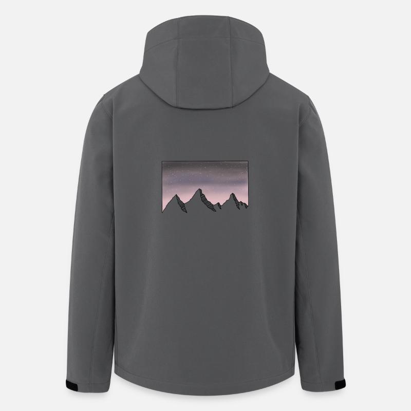 Mountains starry night sky - Men’s Recycled Softshell Jacket by Stanley/Stella - anthracite