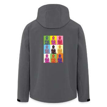 Buddha Popart - Recycelte Männer Softshell-Jacke von Stanley/Stella - Anthrazit - Hinten - AI Model Male 185 light (185cm)