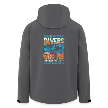 Scuba Diving Taucher Meer Ozean Spruch Geschenk - Recycelte Männer Softshell-Jacke von Stanley/Stella - Anthrazit - Hinten - AI Model Male 185 light (185cm)